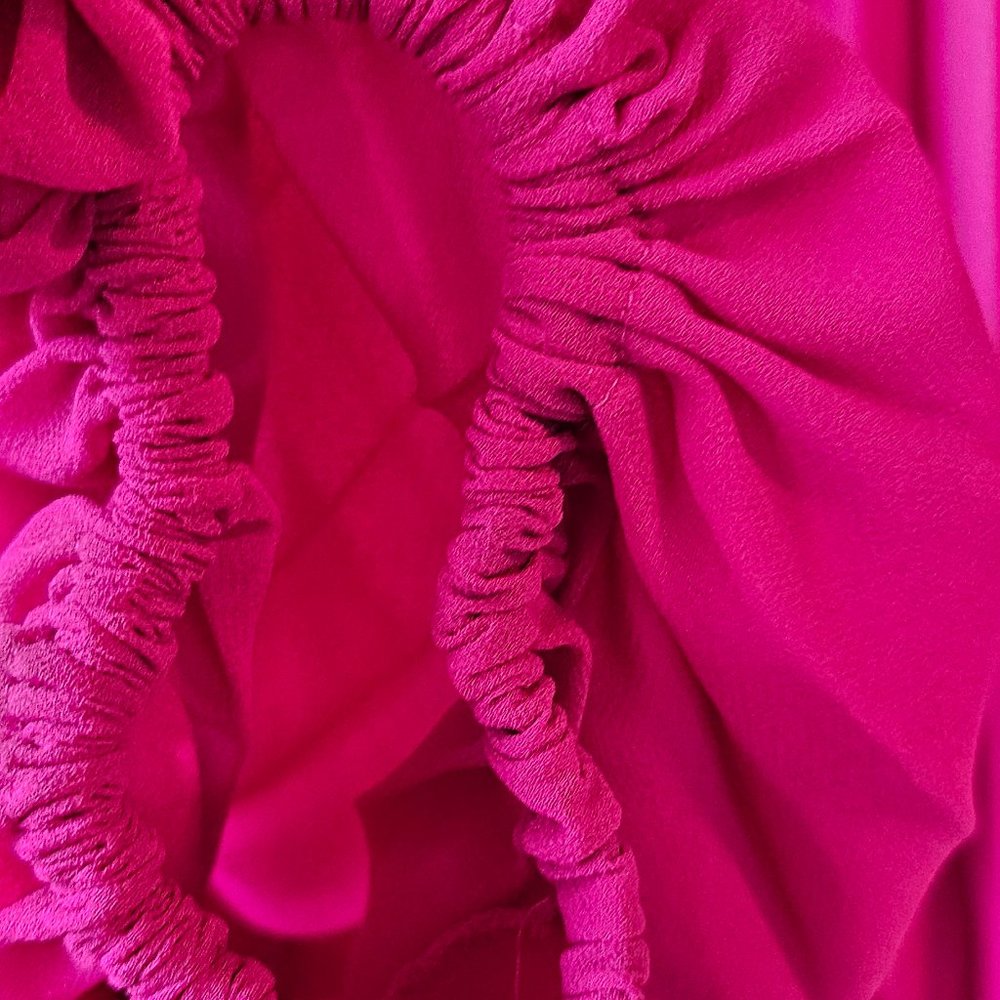 ZARA - Pleated Blouse - M - Raspberry Color - Picture 4 of 6